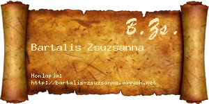 Bartalis Zsuzsanna névjegykártya